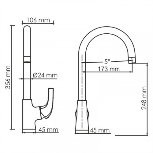 WasserKRAFT Sauer 7107 Смеситель для кухни