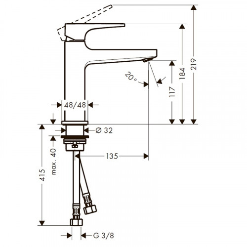 Смеситель Hansgrohe Metropol 110 74507000 для раковины