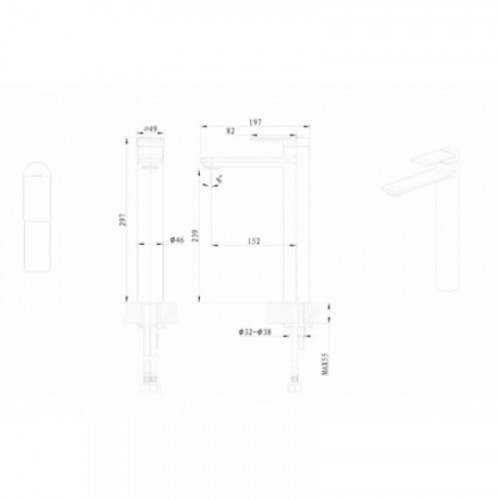 Смеситель Bravat Eddie F1369402CP-A-RUS для раковины, высокий, хром