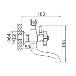 Смеситель для ванны Ledeme L3011 хром