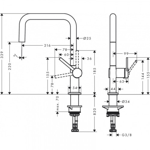 Смеситель для кухни Hansgrohe Talis M54 72844670 Черный матовый