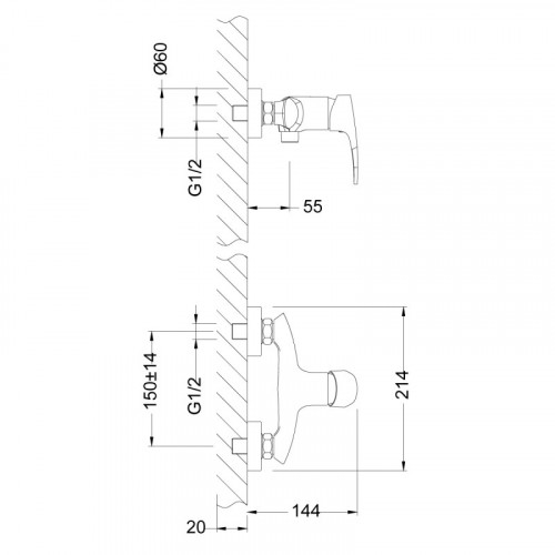 Смеситель Lemark Linara LM0403C для душа