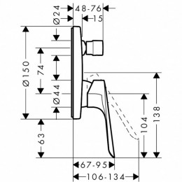 Смеситель для ванны Hansgrohe Logis E 71404000