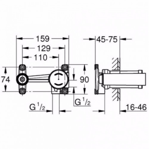 Встраиваемая часть смесителя для раковины Grohe 23571000