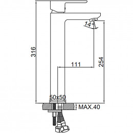 Смеситель для раковины Ledeme L1055-22 хром