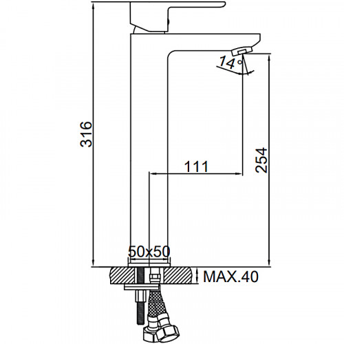 Смеситель для раковины Ledeme L1055-22 хром