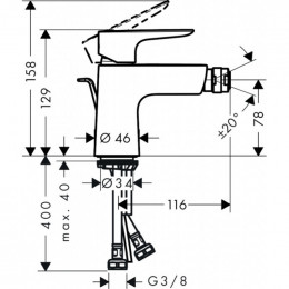 Смеситель для биде Hansgrohe Talis E 71720700 Матовый белый