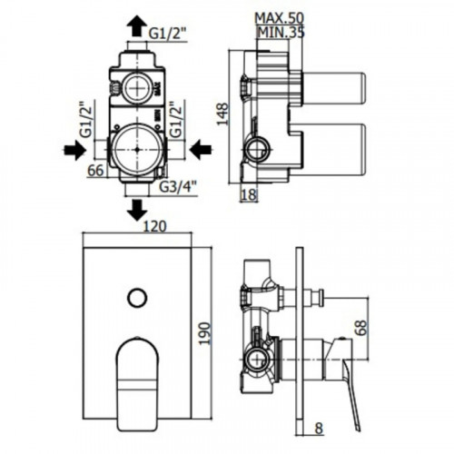 Смеситель для душа Paffoni Tilt TI015BO/M белый матовый