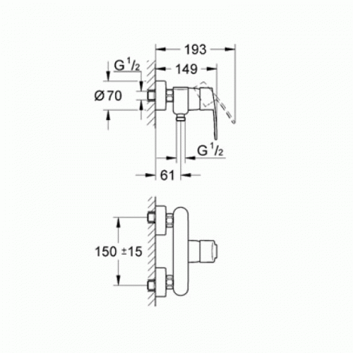 Смеситель для душа Grohe Eurostyle 33590000
