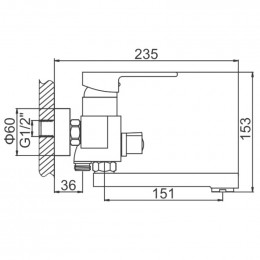 Смеситель для ванны Ledeme L3130 хром