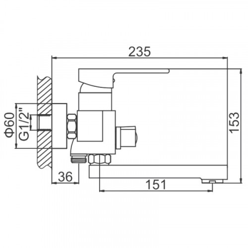 Смеситель для ванны Ledeme L3130 хром