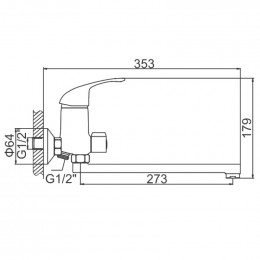 Смеситель для ванны Ledeme L2229-B хром
