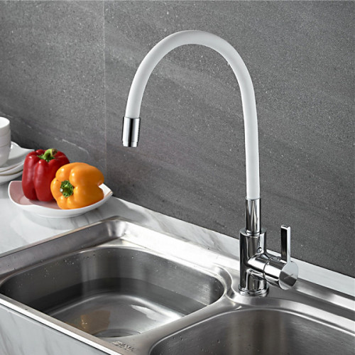 Смеситель для кухни Ledeme L4898-3 хром/белый