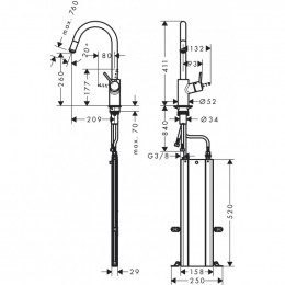 Смеситель для кухни Hansgrohe Talis M5214-H260 73864000 Хром