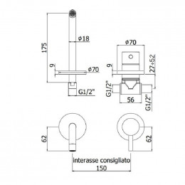 Смеситель для раковины Paffoni Light LIG006NO70 черный матовый