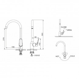 Смеситель для кухни Bravat Eler F7191238CP-RUS