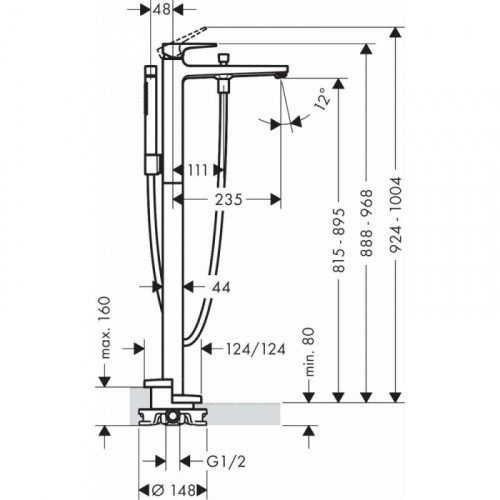 Смеситель Hansgrohe Metropol 32532700 для ванны, белый матовый