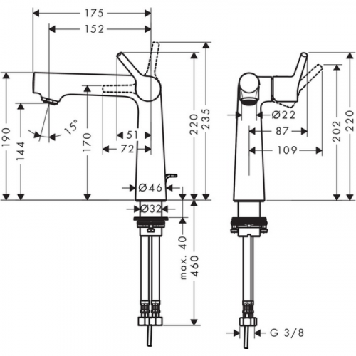 Смеситель для раковины Hansgrohe 72113000 Talis S 140