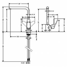 Смеситель для кухни Hansgrohe Focus 31817800 поворотный излив