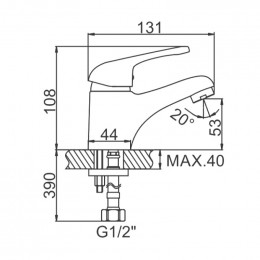 Смеситель для раковины Ledeme L1039-B хром