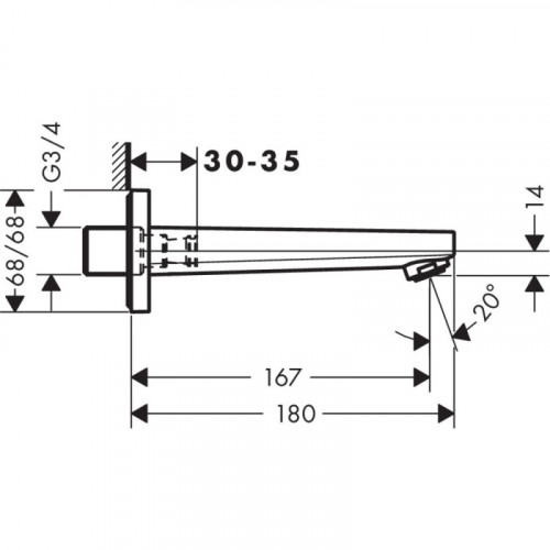 Излив для ванны Hansgrohe Metropol 32542000