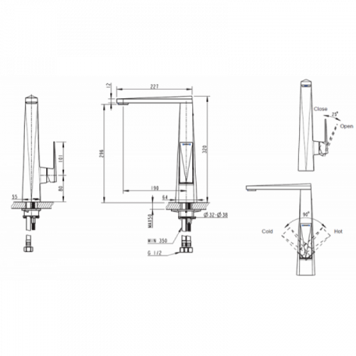 Смеситель для кухни Bravat Iceberg F776110G-2