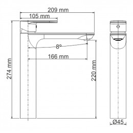 WasserKRAFT Mindel 8503H Смеситель для раковины
