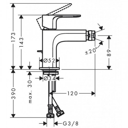 Смеситель для биде Hansgrohe Rebris 72210670