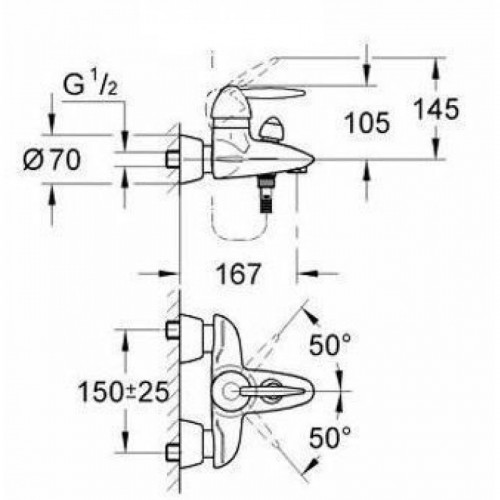 Смеситель для ванны Grohe Eurofresh 32403000