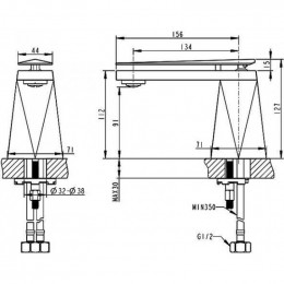 Смеситель для раковины Bravat Diamond F118102G-1-ENG