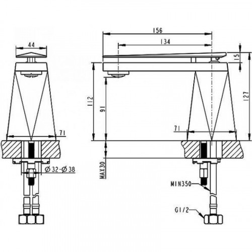 Смеситель для раковины Bravat Diamond F118102C-1-ENG