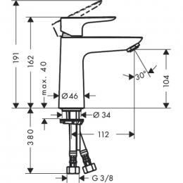 Смеситель для раковины Hansgrohe Talis E 71712000 100 mm