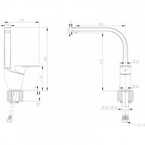 Смеситель для кухни Bravat Line F75299C-2