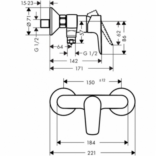 Смеситель для душа Hansgrohe Talis S New 72600000