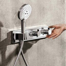 Смеситель для душа Hansgrohe RainSelect 15355000, 2 потребителя, термостатический, хром