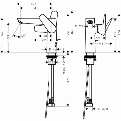 Смеситель Hansgrohe Talis E 150 71754340 для раковины, черный хром
