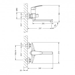 Смеситель для ванны Lemark Linara LM0417C
