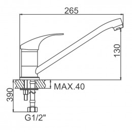 Смеситель для кухни Ledeme L4836 хром