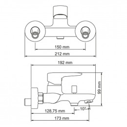Смеситель для ванны WasserKRAFT Vils 5601 с коротким изливом