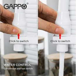 Смеситель для кухни Gappo G4317-8 с подключением к фильтру белый/хром