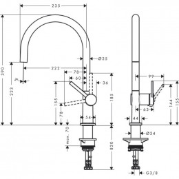 Смеситель для кухни Hansgrohe Talis M54 72843670 Черный матовый