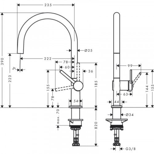 Смеситель для кухни Hansgrohe Talis M54 72843670 Черный матовый