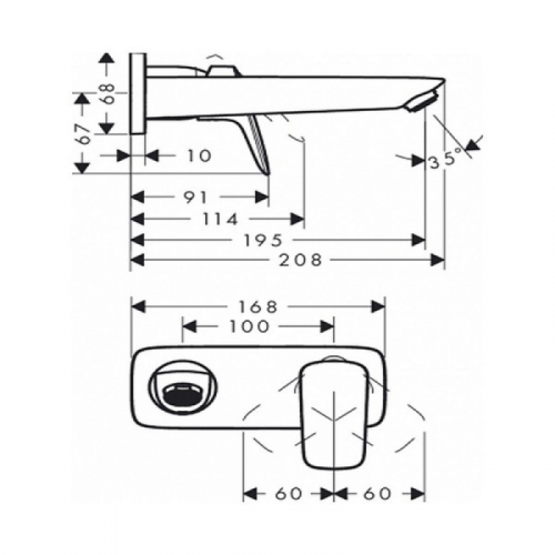 Смеситель для раковины Hansgrohe Logis 71220000 195 mm
