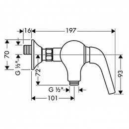 Смеситель для душа Hansgrohe Axor Terrano 37600810 хром
