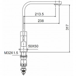 Смеситель для кухни Frap F43802 с подключением к фильтру сталь