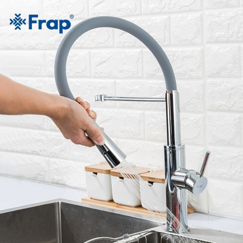 Смеситель для кухни Frap F4452-6 хром/серый