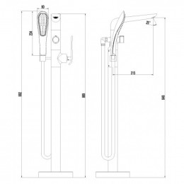 Смеситель Lemark Melange LM4944CW для ванны, напольный
