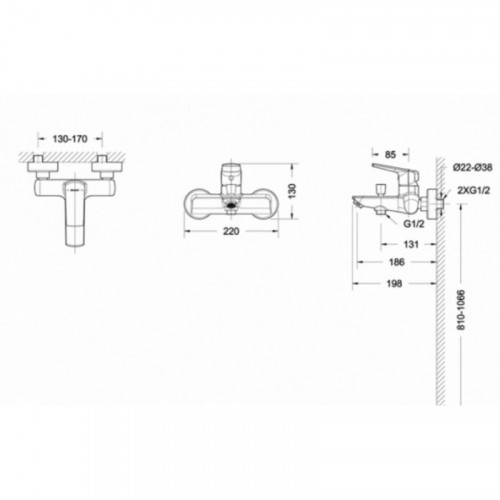 Смеситель Bravat Real F6121179CP-01 для ванны и душа