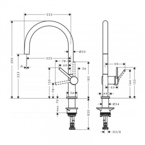 Смеситель для кухни Hansgrohe Talis M54 72804670 Черный матовый