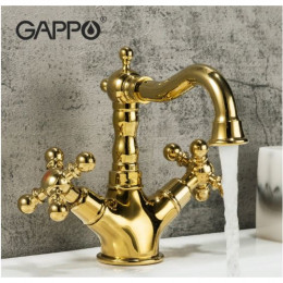 Смеситель для раковины Gappo G1389-6 золото